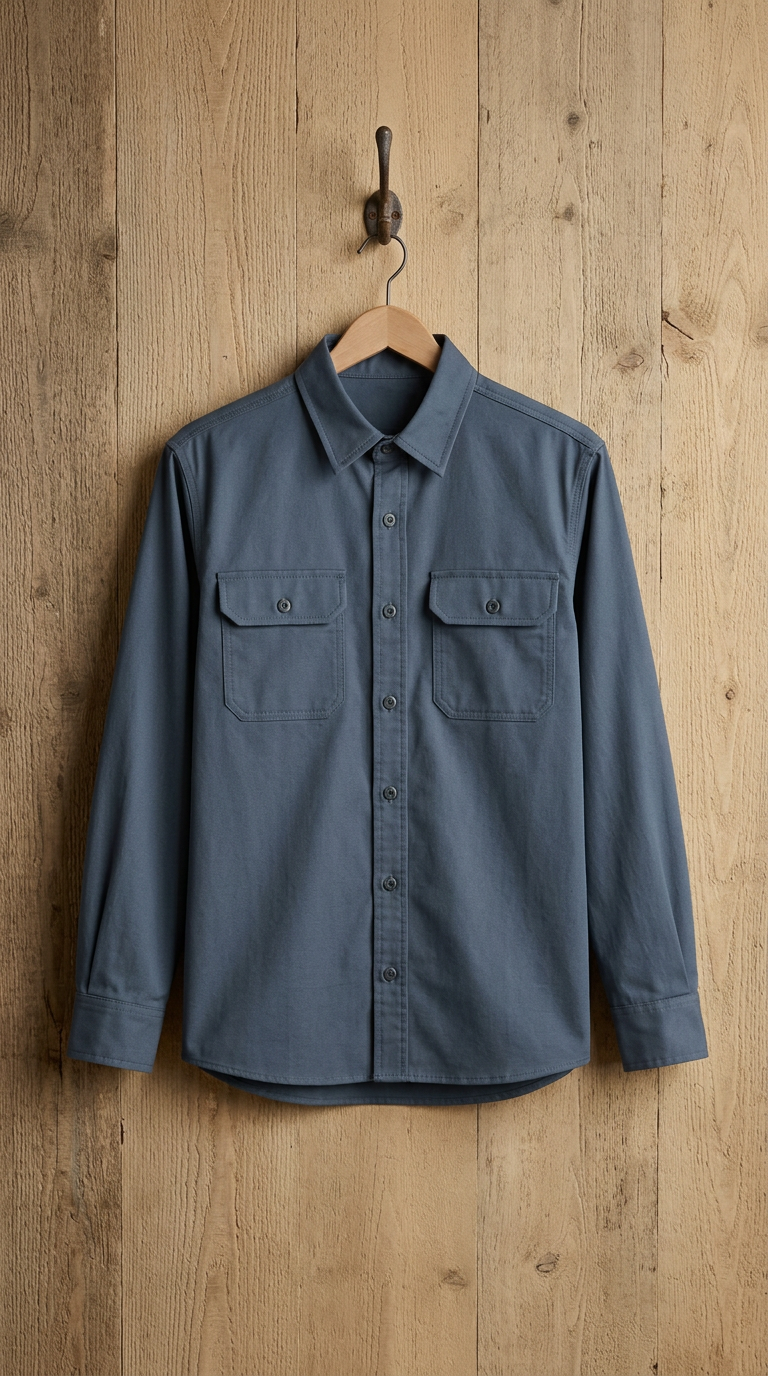 Slate blue modern work shirt